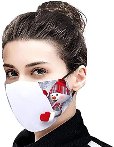 Cmofter 5-pack Merry Christmas Face_mask, vonkajšie ústa s aktívnym uhlím, opakovane použiteľné umývateľné šatky