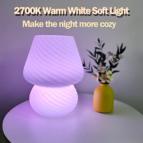 NICE POINT Veľká nočná lampa, 11 palcov kreativita priesvitné LED hubové nočné stolíkové svetlo s diaľkovým ovládaním,