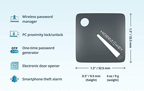 Hideez Key 2: Bezdrôtový správca hesiel Bluetooth, dvojfaktorová autentifikácia, univerzálny bezpečnostný kľúč,