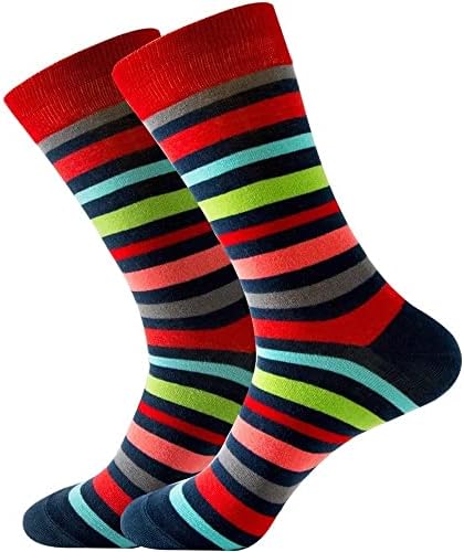 DOUBA farebné pruhované geometrické Pánske ponožky Gradient Street Tide Mid-Tube ležérne bavlnené ponožky pre