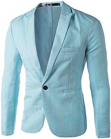 Wenkomg1 Business Blazer pre mužov Slim Fit Suiting one Button Coat jednofarebné sako Dlhý rukáv kabát svadobné