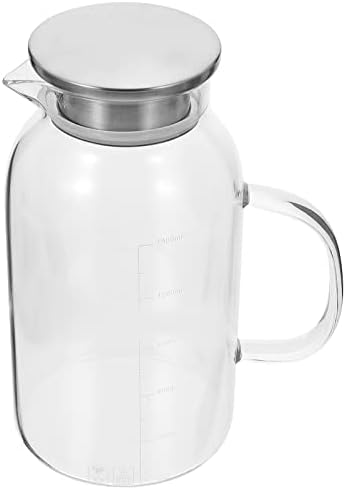 UPKACH vodný džbán slnečný čajový pohár sklenený nápojový dávkovač na večierky číre sklo s vekom z nehrdzavejúcej