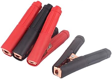 X-DREE 2 páry medené potiahnuté izolované batérie klipy aligátorové svorky 510A Červená čierna (2 klipy aislados