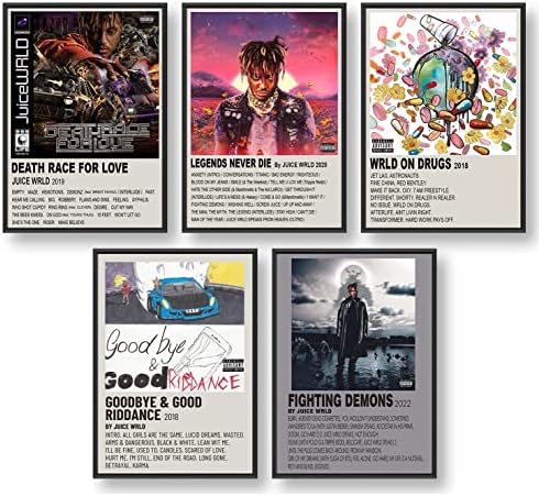 IZOOMIHOME Juice Wrld plagát, obal albumu limitovaná edícia plagátov, Hudobné plagáty