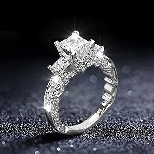 Diamantový Prsteň Populárny Vynikajúci Prsteň Jednoduché Módne Šperky Populárne Doplnky Strieborné Prstene Balenie