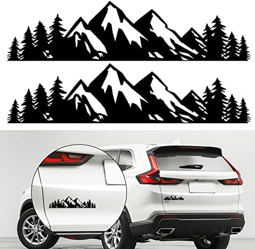 2 ks Vinyl Snow Mountain Tree obtlačok nálepka pre auto, hory grafické logo obtlačky, kufor Logo obtlačok nálepka,