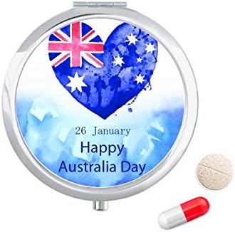 Austrália Šťastný Deň Tvar Srdca Vlajka Pilulka Puzdro Vreckový Liek Skladovanie Box Kontajner Dávkovač