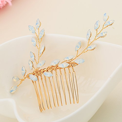 Perpetual Bride Wedding hair Comb Alloy Floral Crystal Side Comb vlasové doplnky pre ženy