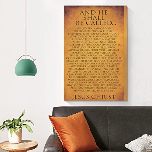 Vintage plagát Boh meno Kristus Biblia verš Vintage Wall Decor Canvas Wall Art Prints for Wall Decor Izba Decor