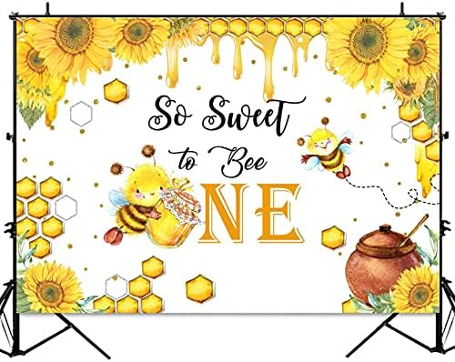 Sensfun Bee 1st Birthday background so Sweet to Bee One Honeycomb prvé narodeniny fotografie Pozadie slnečnice