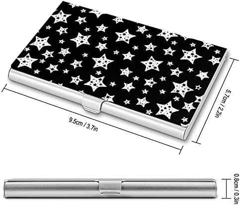 Čierna a biela hviezda vzor tlač vizitka prípad kovový držiak vrecko Peňaženka meno karty organizátor roztomilý