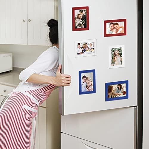 GoodSing Photo Frame, 5 Pack farebných magnetických rámov pre chladničku Chladnička, skrinka a Kancelárska skrinka magnetický rám Zdieľajte fotografie s priateľmi a rodinou