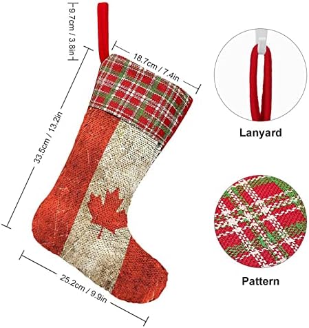 Kanada Flag flitr vianočné pančuchy lesklé Walling závesné ozdoby dekorácie pre vianočný strom dovolenku Party