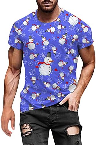 ZDFER Pánske tričká Vianočné Santa Claus tlač Vojak krátky rukáv topy Funny Xmas grafické Party Slim Fit svalov