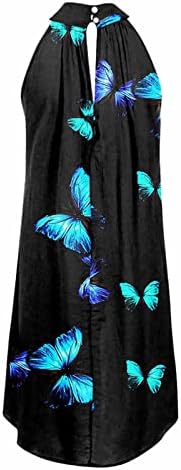 Dámske šaty Dámske letné šaty pre Halter Neck Sundress Flowy Bez rukávov kolená čierne podlahy dĺžka šaty