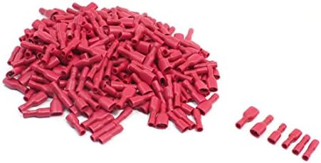 Iivverr Červená samica rýľ krimpovacie spojovacie plastové kryté plne izolované drôtené svorky 22 - 16awg 300ks