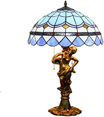 Ručne vyrobená stolová lampa z farebného skla 16 Tiffany stolová lampa z farebného skla Európska Modrá stredomorská