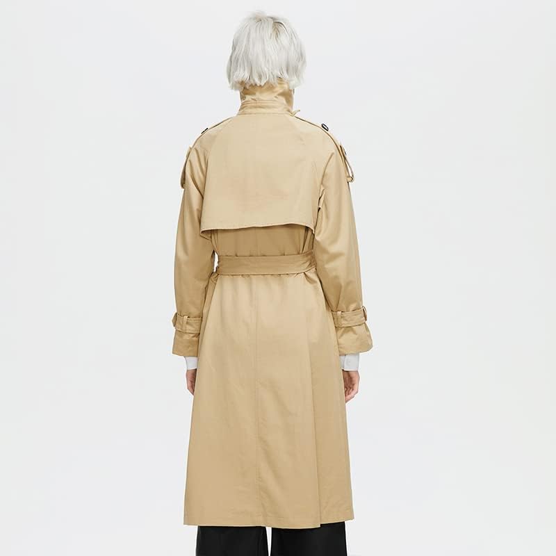 HSQIBAOER jeseň dlhý Dámsky trenčkot Dámske vetrovky dvojradové vrchné oblečenie kabát dámska bunda oblečenie