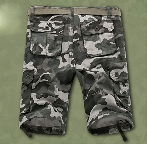 Andongnywell Pánske Camo Multi-Pocket uvoľnené Fit ležérne šortky Vonkajšie kamufláž Bavlna Cargo šortky