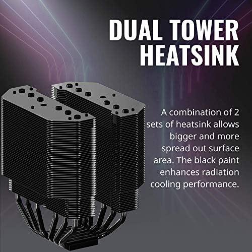 Cooler Master MasterAir MA620M Dual Tower ARGB CPU Air Cooler, Ventilátor SF120R, šesťhranné pásové osvetlenie