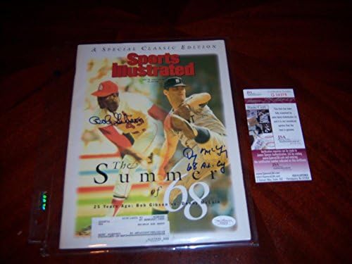 Bob Gibson, Denny Mclain Cardinals, tigers Jsacoa podpísali časopisy MLB s podpisom Sports Illustrated