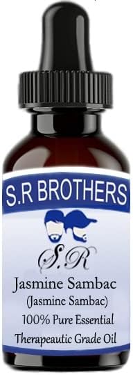 SR Brothers Jasmine sambac100 % Pure & amp; Prírodná Terapiaautický esenciálny olej s kvapkadlom 30ml