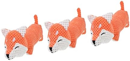 Ipetboom 3ks školenia drobné hračky mačka hrá Fox-Shape Bite žuť Mini zviera brúsenie plnené oranžový tvar pre