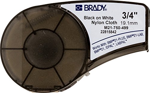 Páska na štítky Brady s vysokou priľnavosťou-čierna na bielom Nylone - dĺžka 16', šírka 0,75% 22 & amp; páska