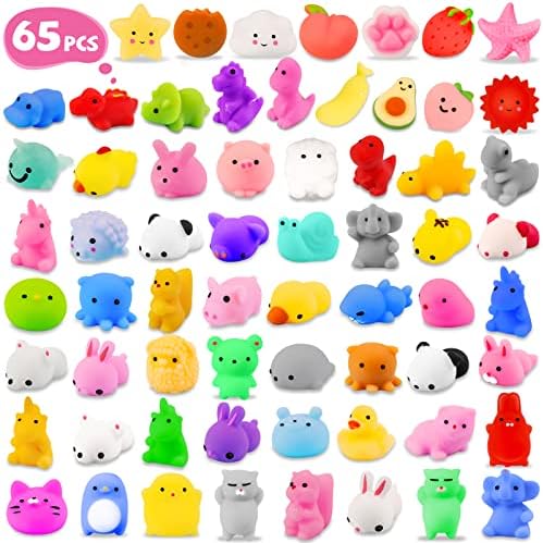 NPET 65ks Squishy hračky pre deti mochi Squishies Party Favors, roztomilé zvieracie Ovocie hračky na odbúranie